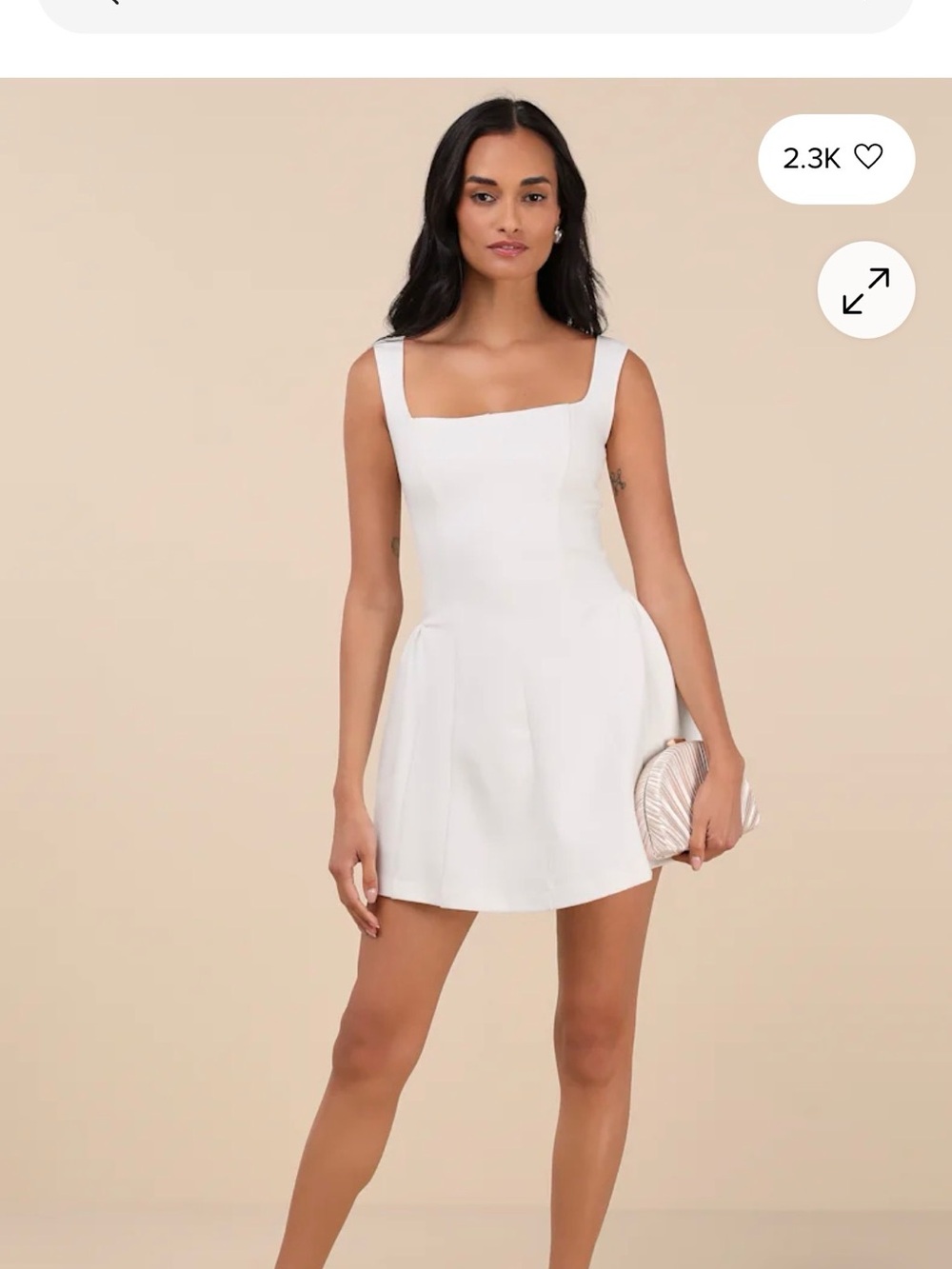 Lulu's White Square-Neck Mini Dress